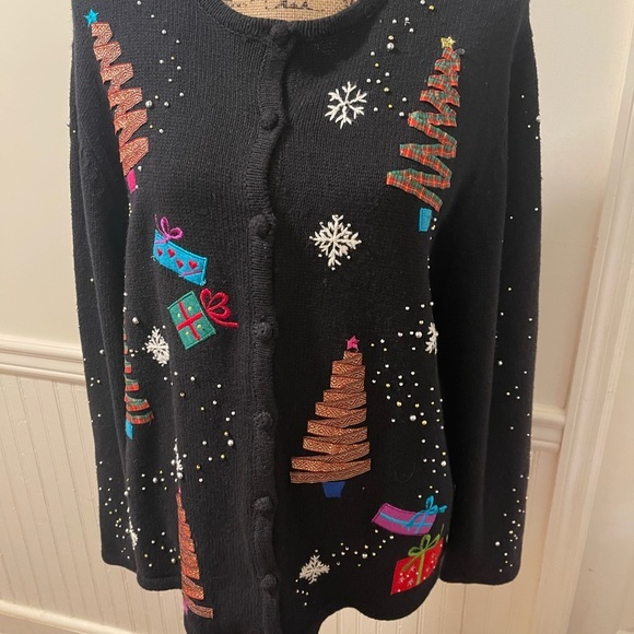 Christmas‎ Studio Joy cardigan sweater size XL - Picture 2 of 9